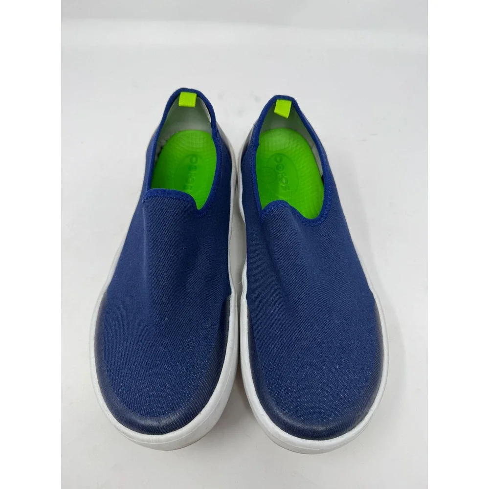 Oofos OOmg Low Shoe Navy Blue Slip On Recovery Sneaker Women Sz 7.5 Orthotic